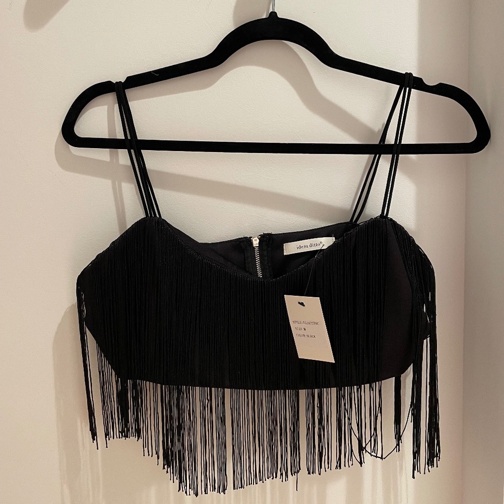 NWT Crop Tassle Top